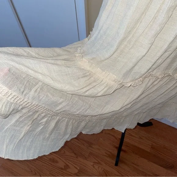 Beige Crochet Top Backless Mini Beach Coverup Dress - Picture 8 of 11